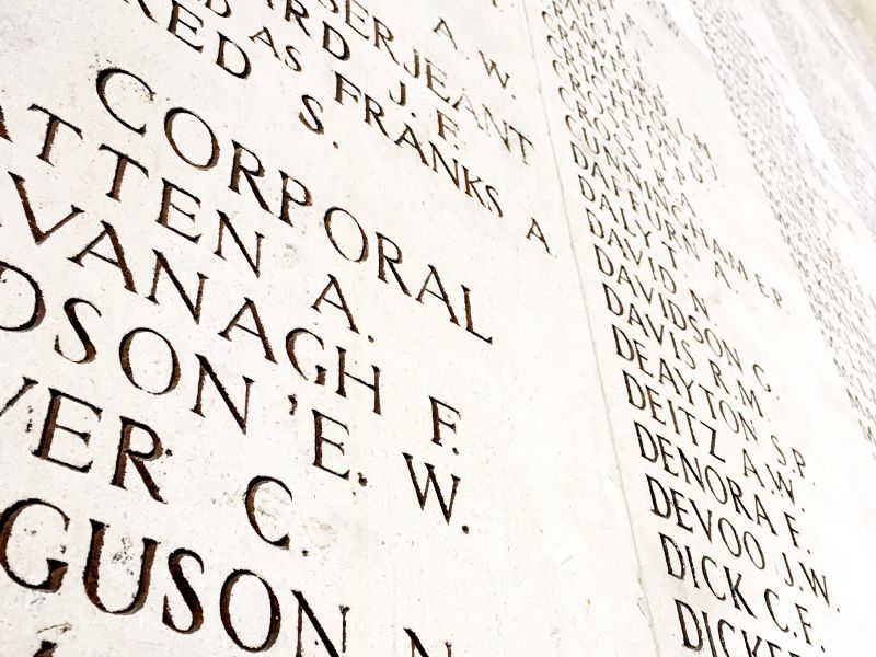 Soldier names, Yper, Belgium Soldier names, Yper, Belgium