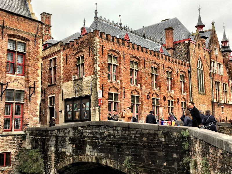 Tourists visiting Bruges, Belgium Tourists visiting Bruges, Belgium