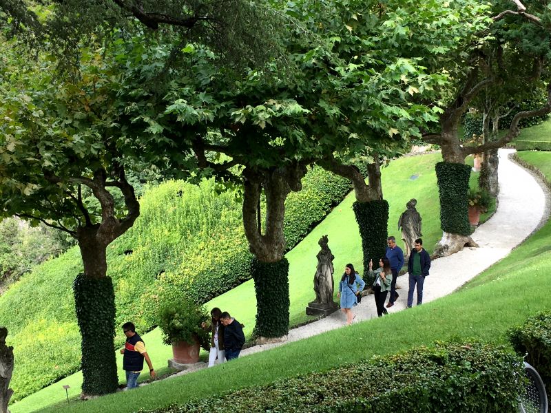 Walking in Villa Balbianello garden Walking in Villa Balbianello garden