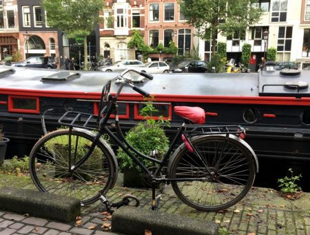 Amsterdam house boat and bike