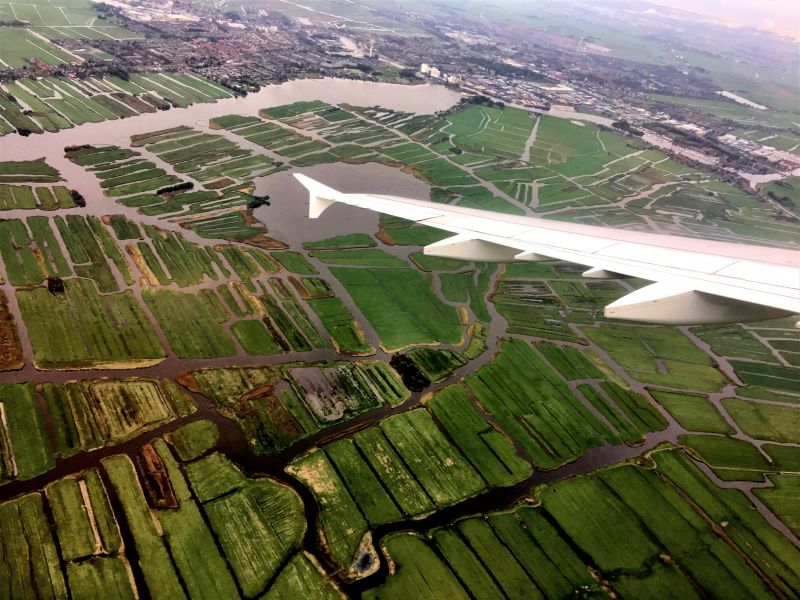 Dutch scenery when landing in Schiphol, Amsterdam Dutch scenery when landing in Schiphol, Amsterdam