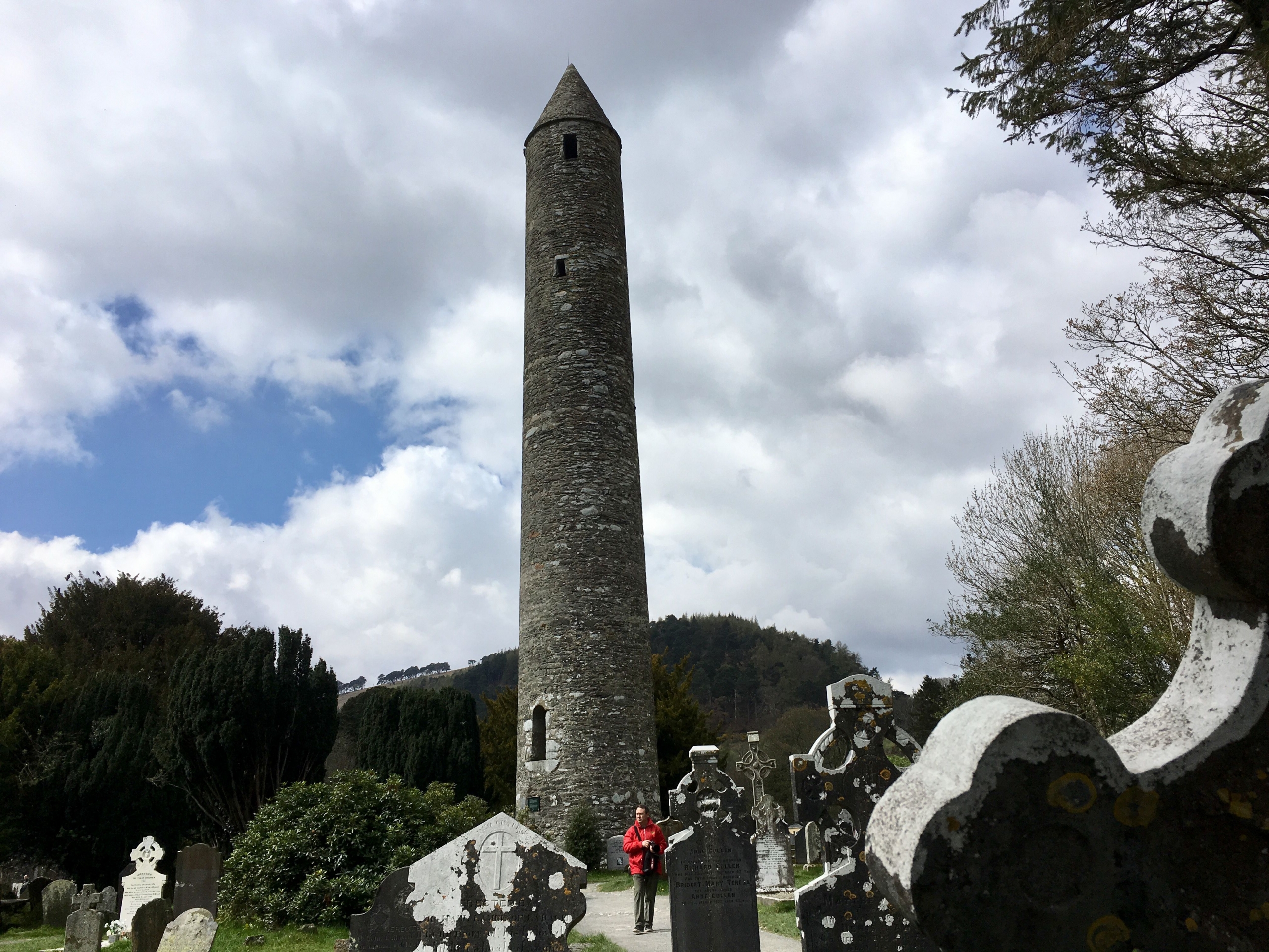 Glendalough stone tower in the Wicklow Mountains Glendalough stone tower in the Wicklow Mountains