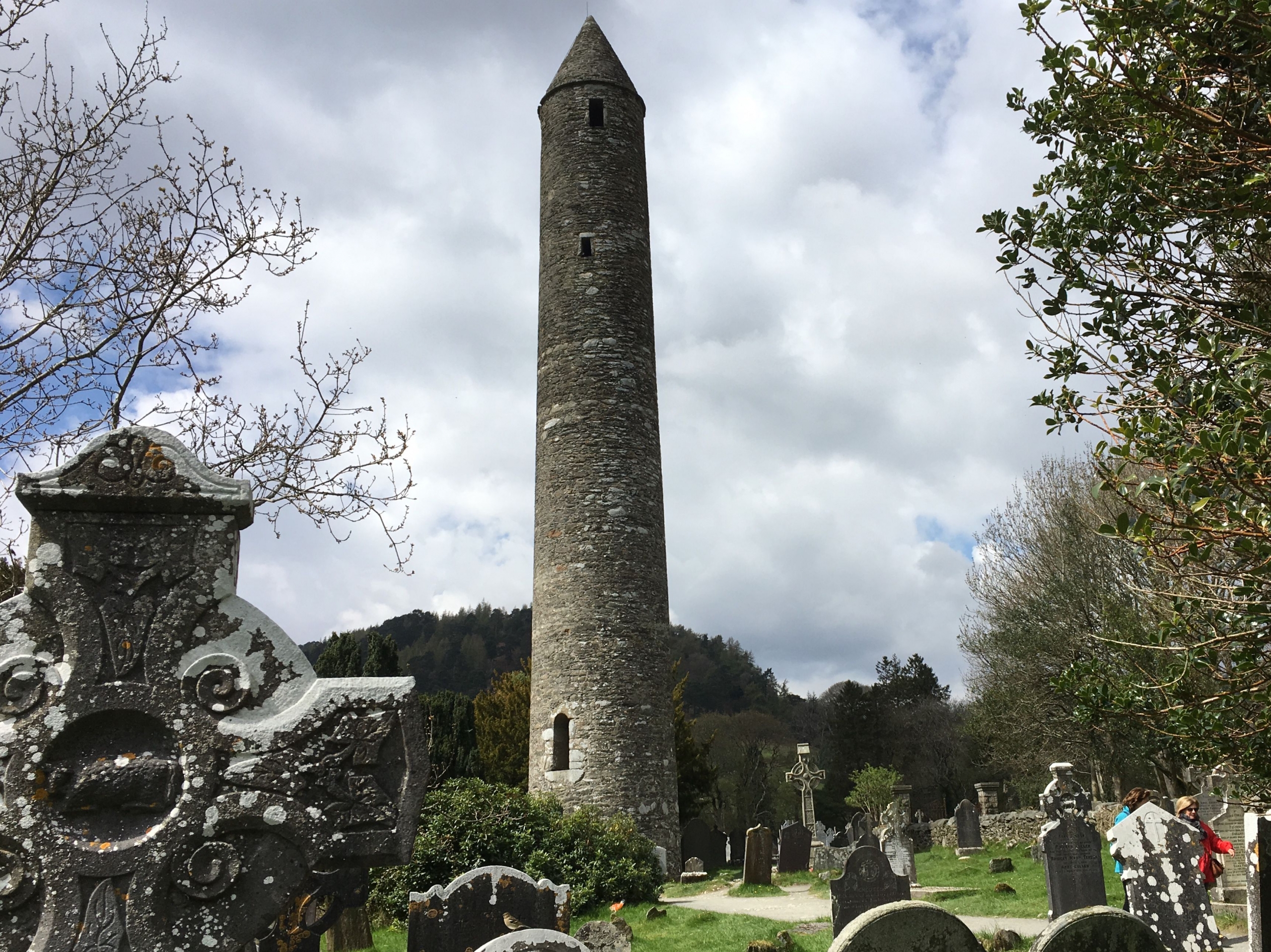 The round tower of Glendalough, Wicklow Mountains The round tower of Glendalough, Wicklow Mountains