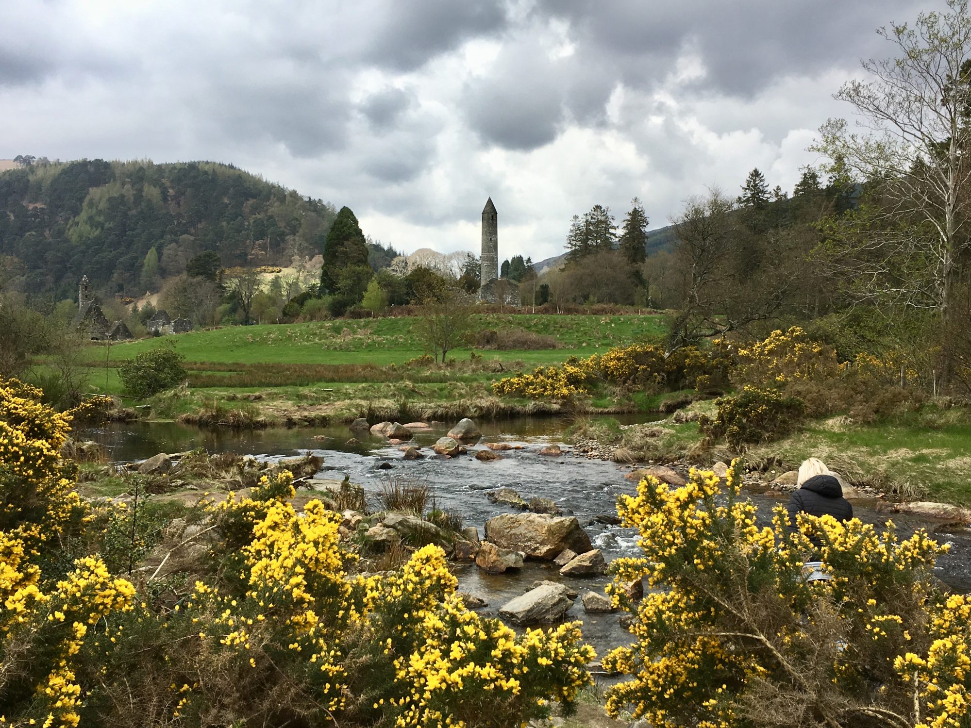 Glendalough St. Kevin's Church and round stone tower
