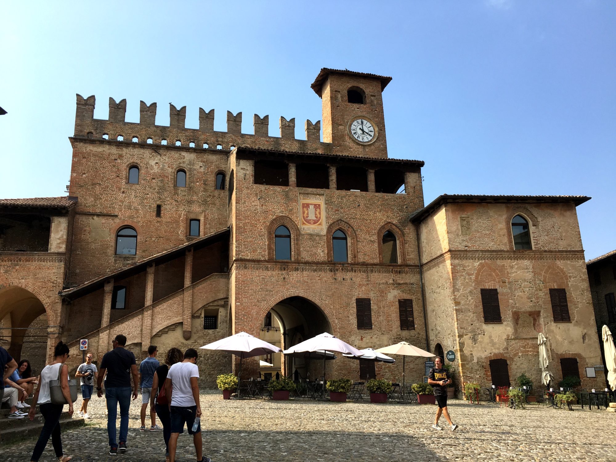 The piazza of Castell'Arquato, Emilia Romagna Castell'Arquato, one of Italy's prettiest villages