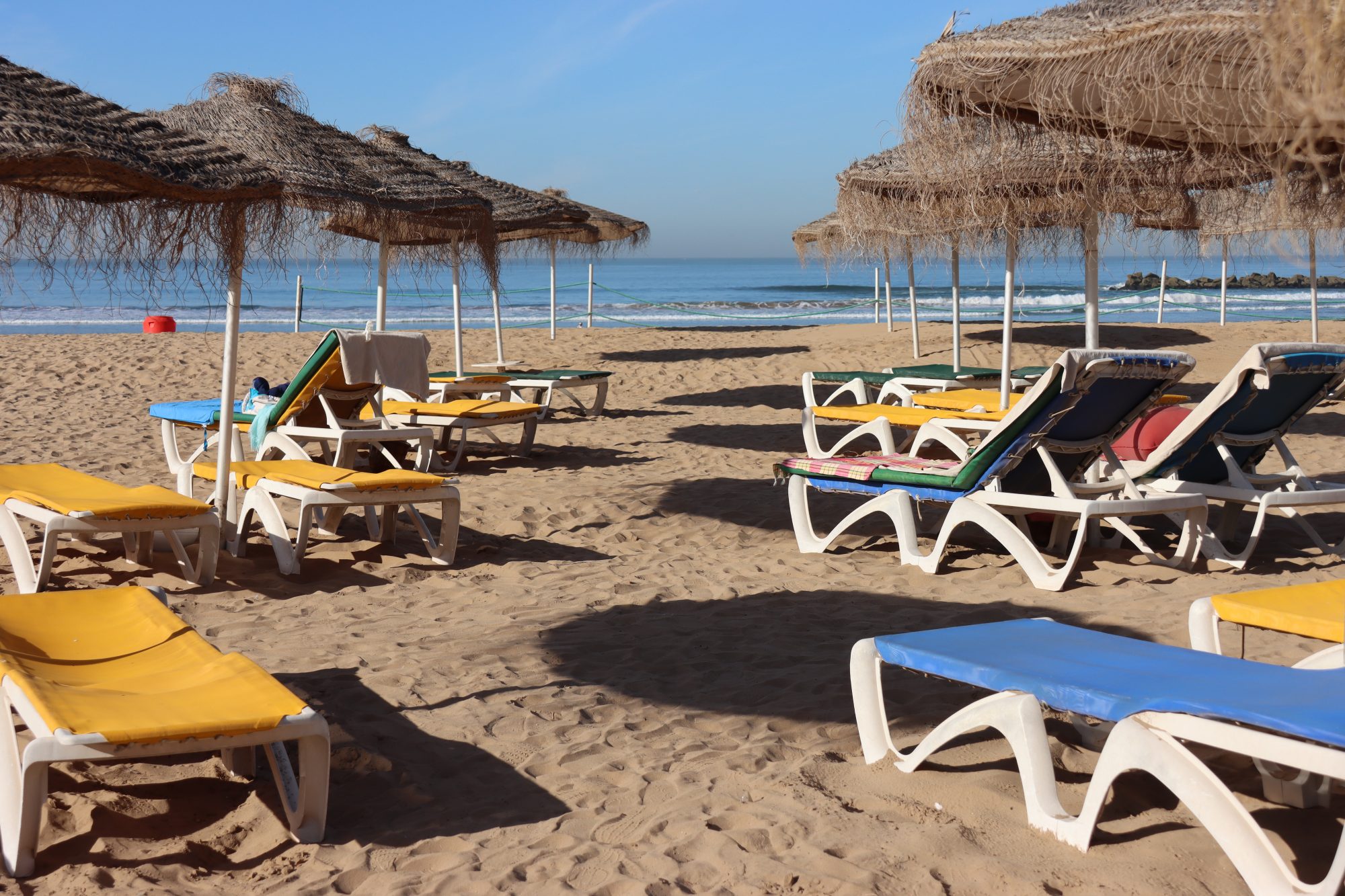 Agadir beach sun loungers