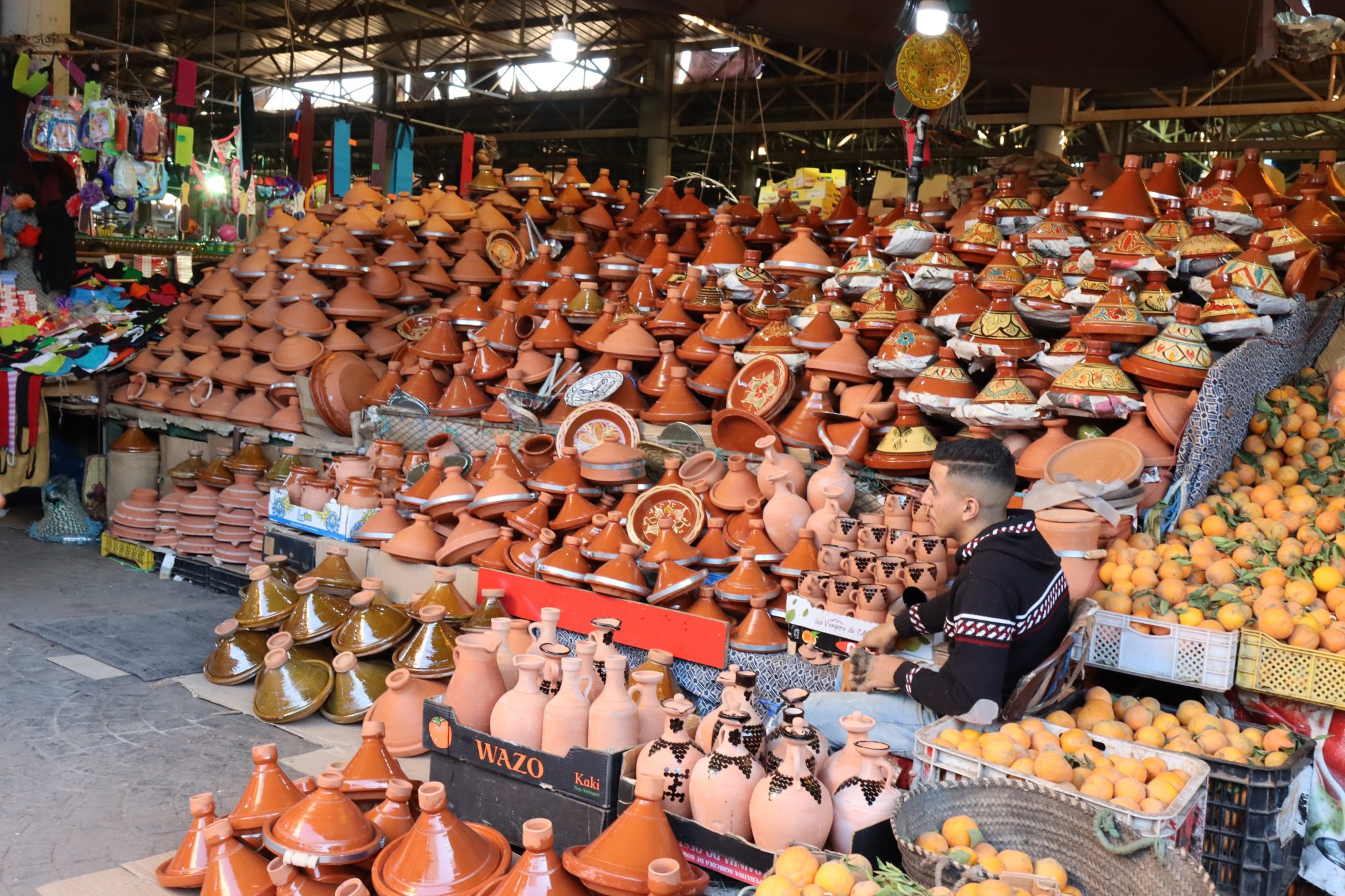 Tagine pots at Souk el Had, Agadir