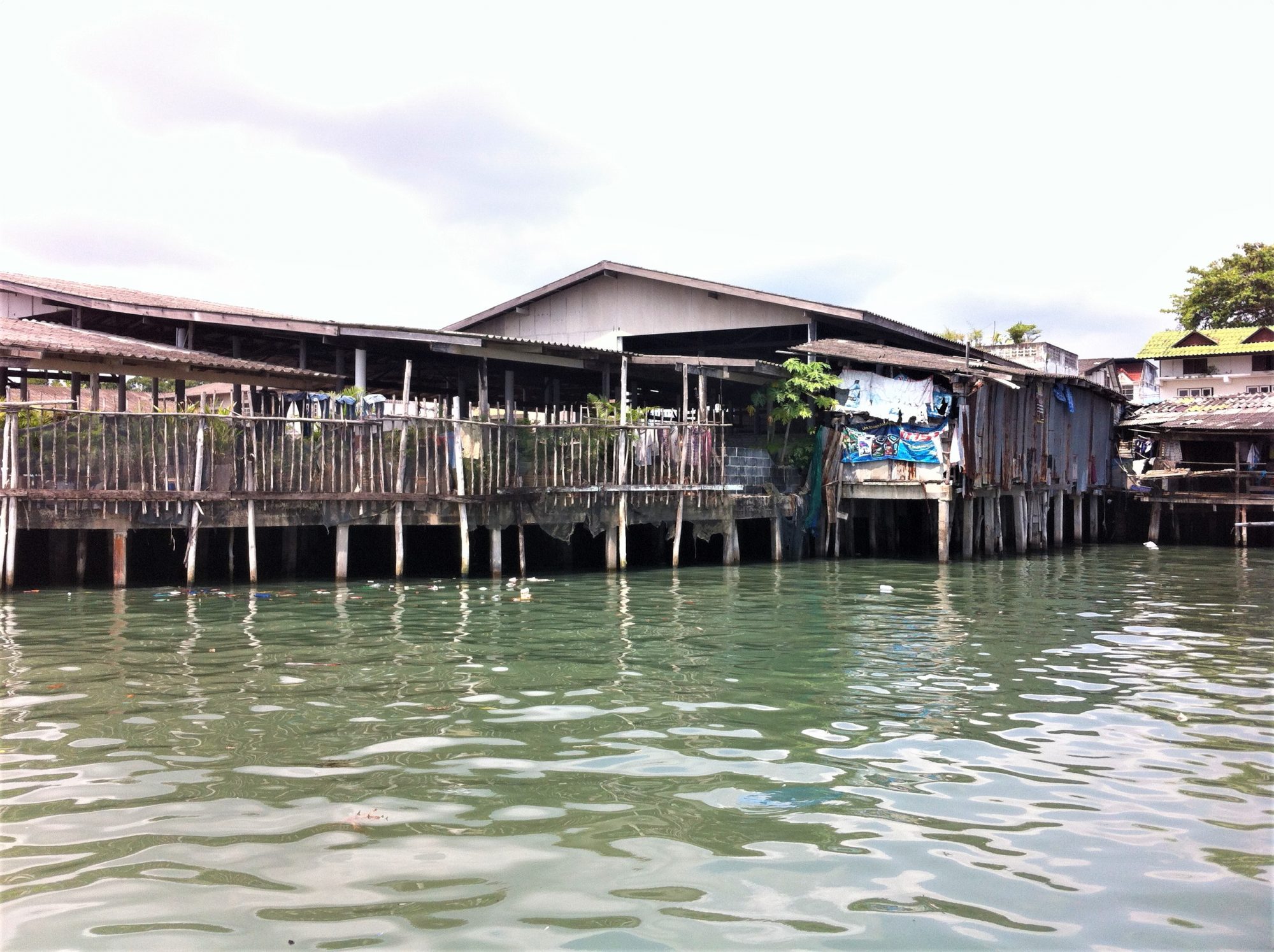 A Bangkok Bay fishing village built on poles