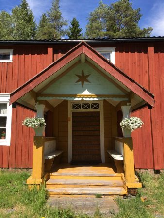 Wooden porch in Pörtom Museum