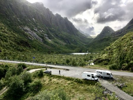 Roadside camping in the Lofoten Islands