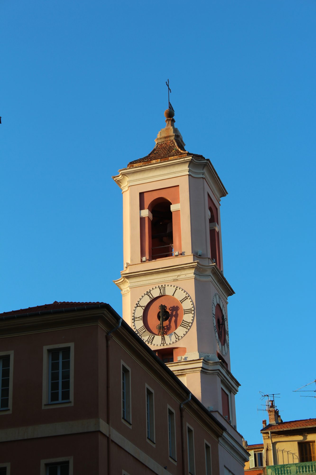 Church tower on Place du Palaice, Nice