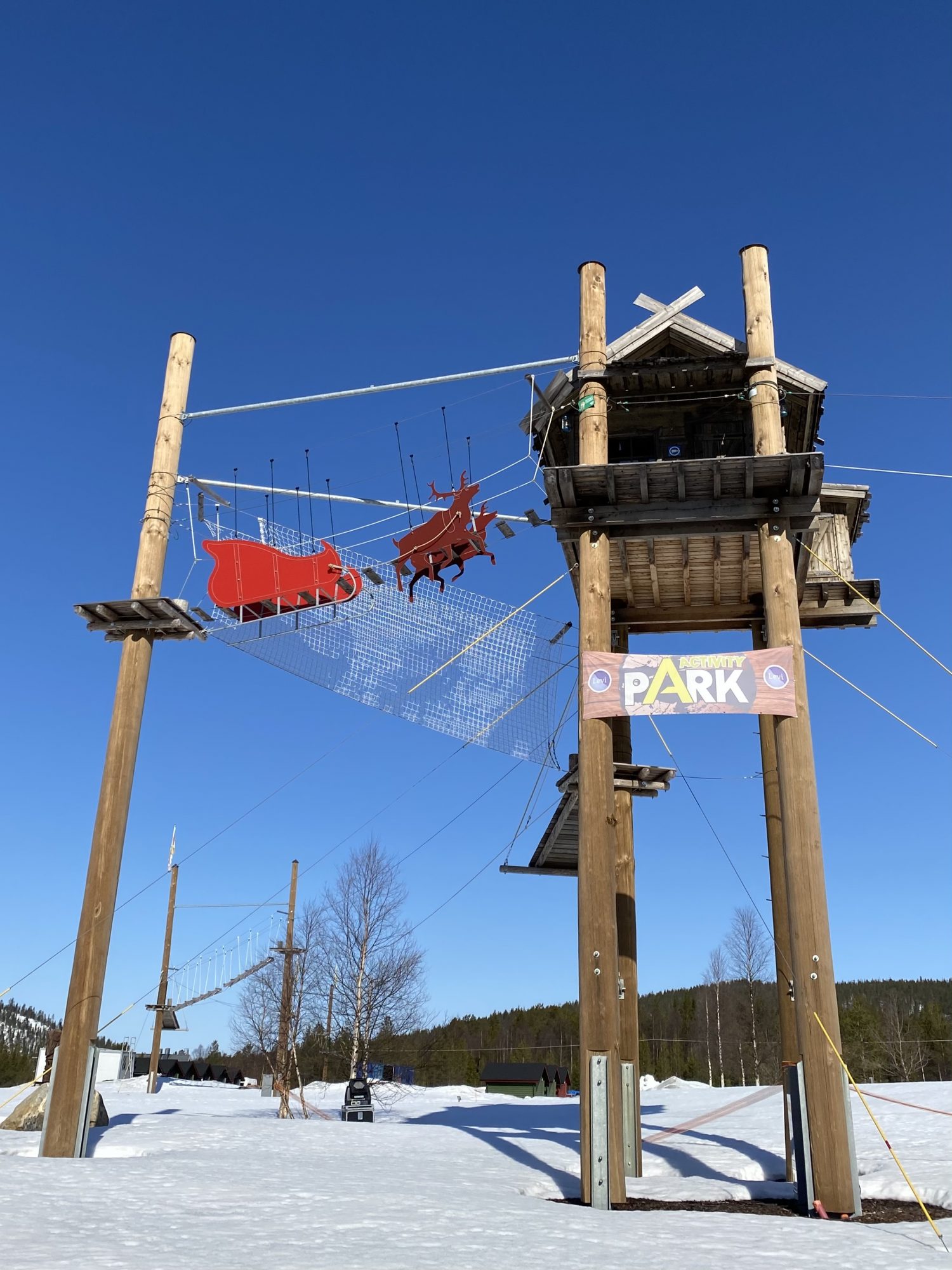 Santa Claus' sleigh and reindeer, Levi Santa Claus reindeer, Levi ski resort, Lapland