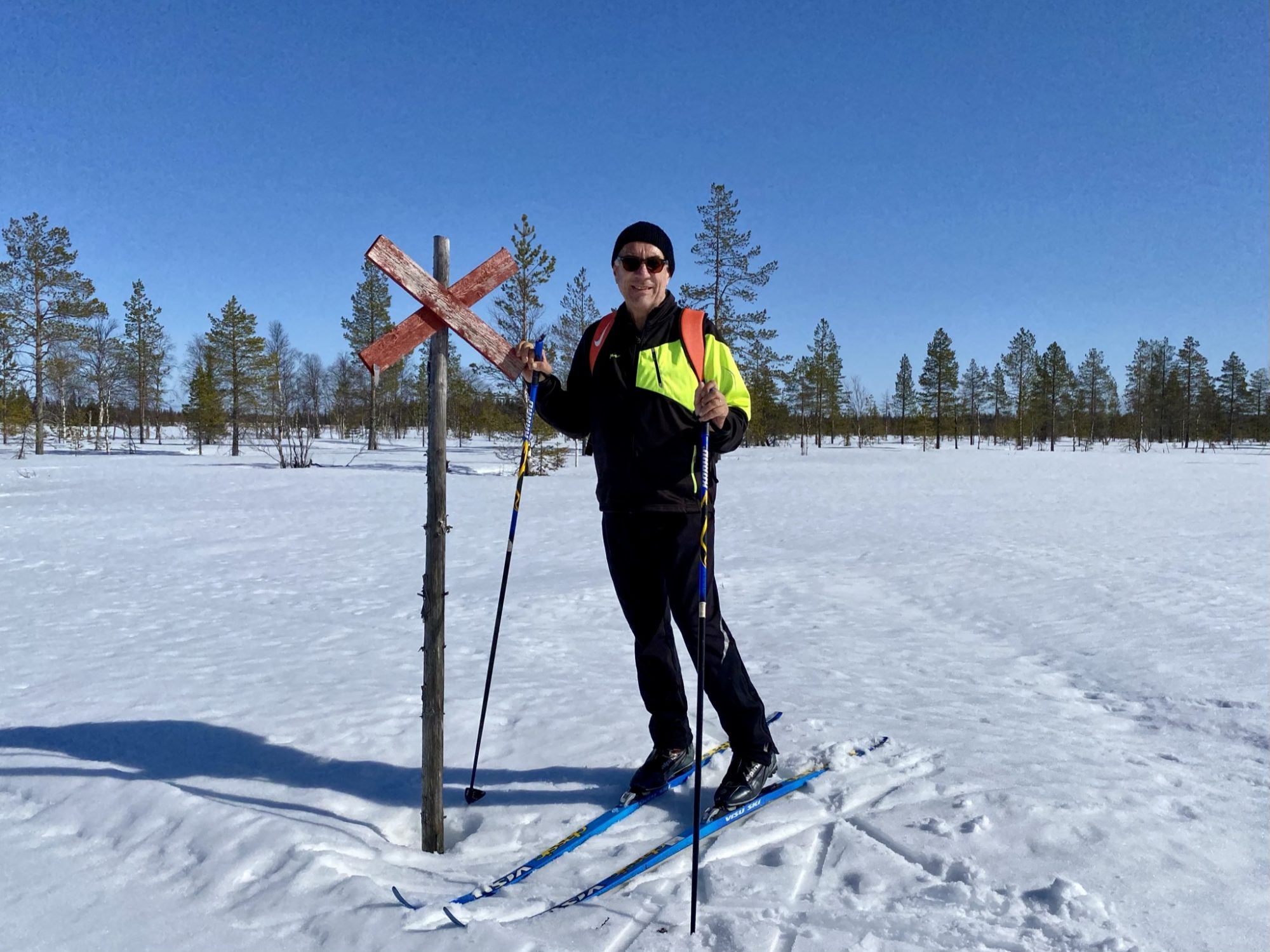 Skiing in the Lapland back country Arctic Lapland spring: skiing in the back country