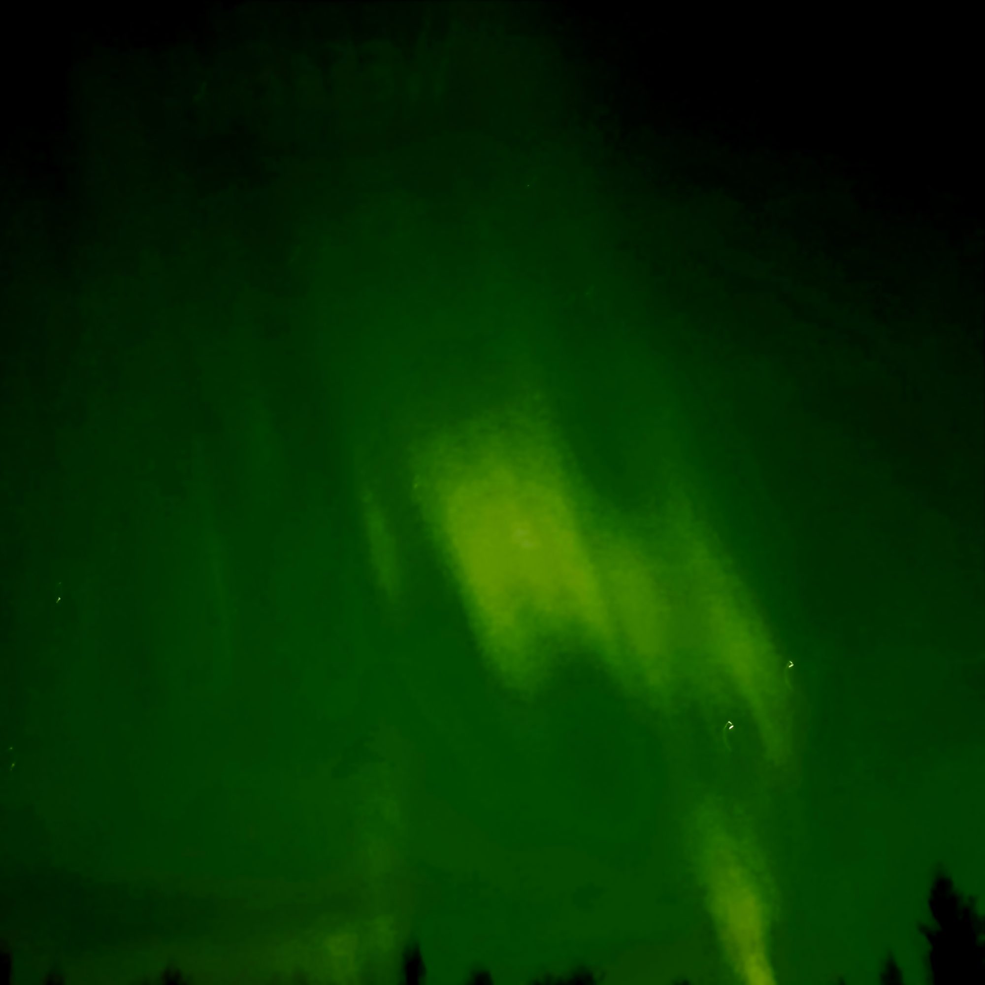 Aurora Borealis seen from a glass-roofed cabin Aurora Borealis seen from an aurora cabin