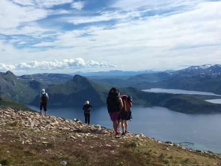 Hikers on Husfjellet, Senja