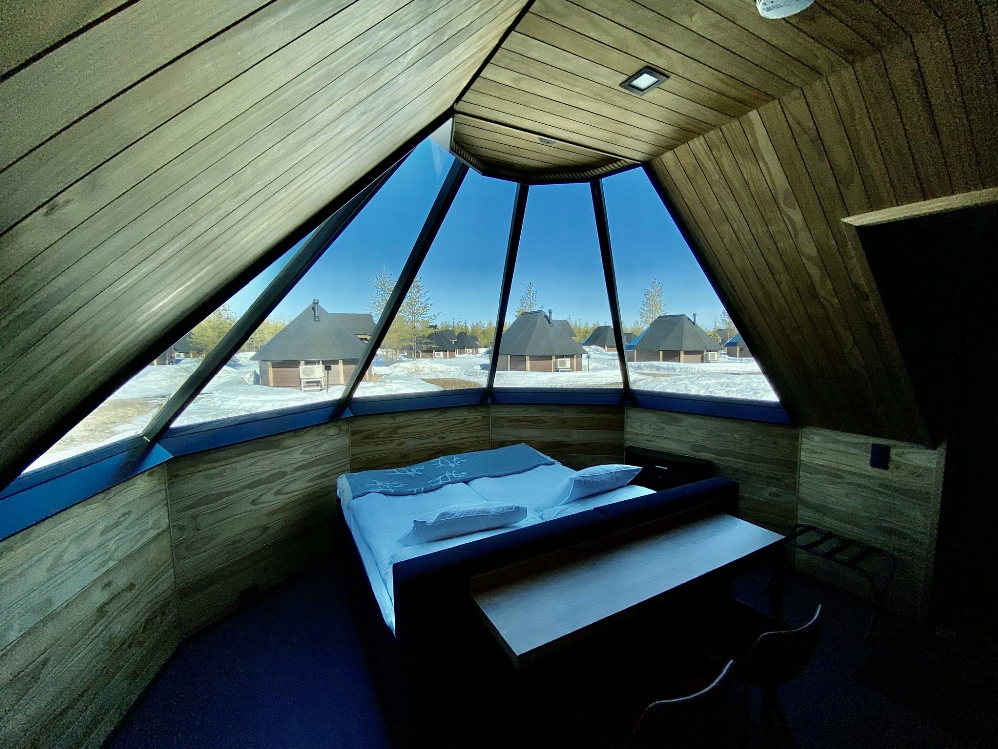 Aurora cabins spread in the wilderness Northern Lights Village Levi, an aurora cabin