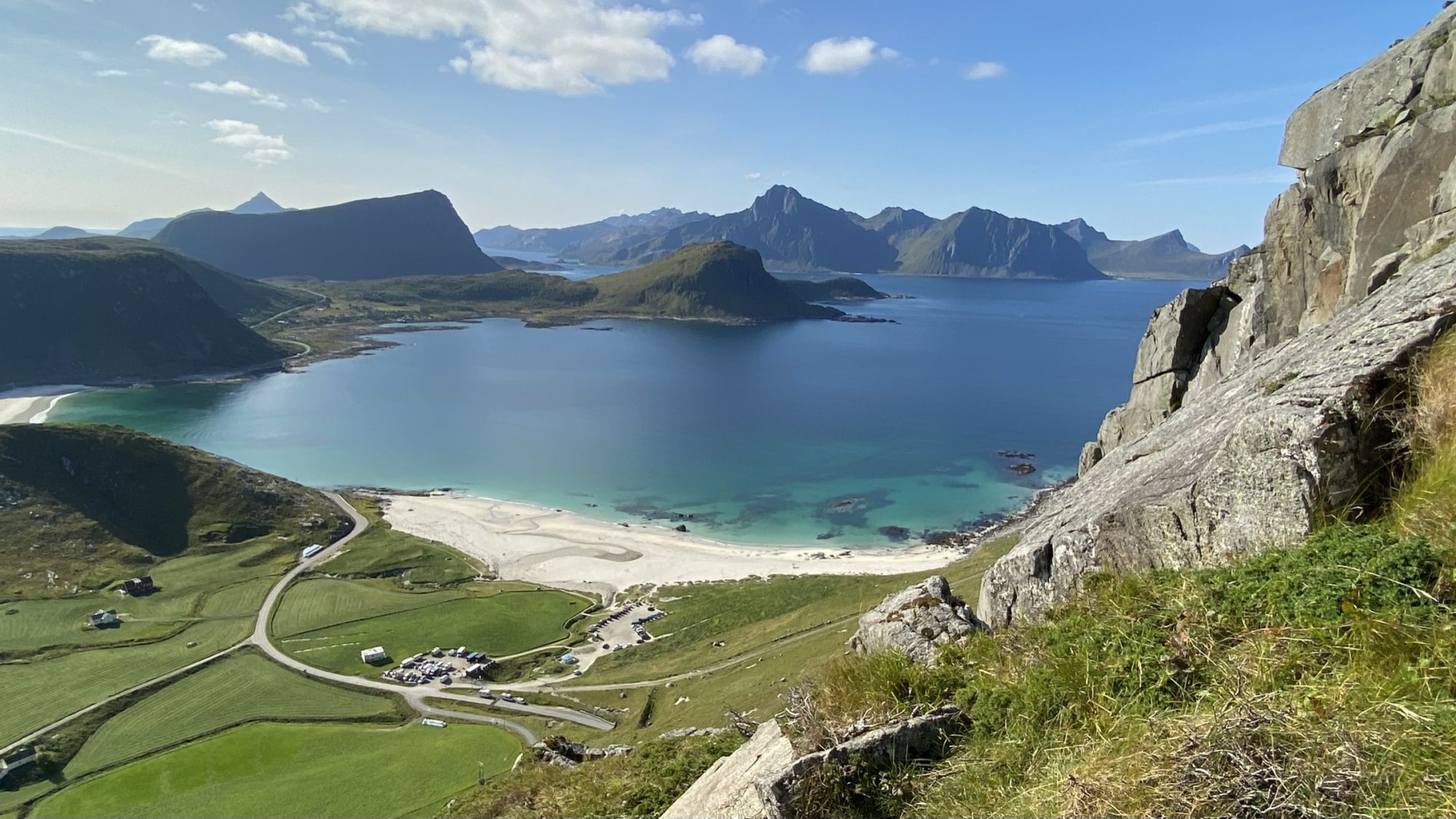 Haukland Beach from Mannen Haukland Beach from Mannen