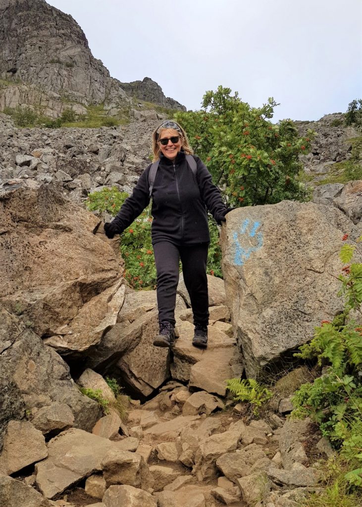 Lofoten hikes: the stony path down from Heia Lofoten hikes: the stony path down from Heia