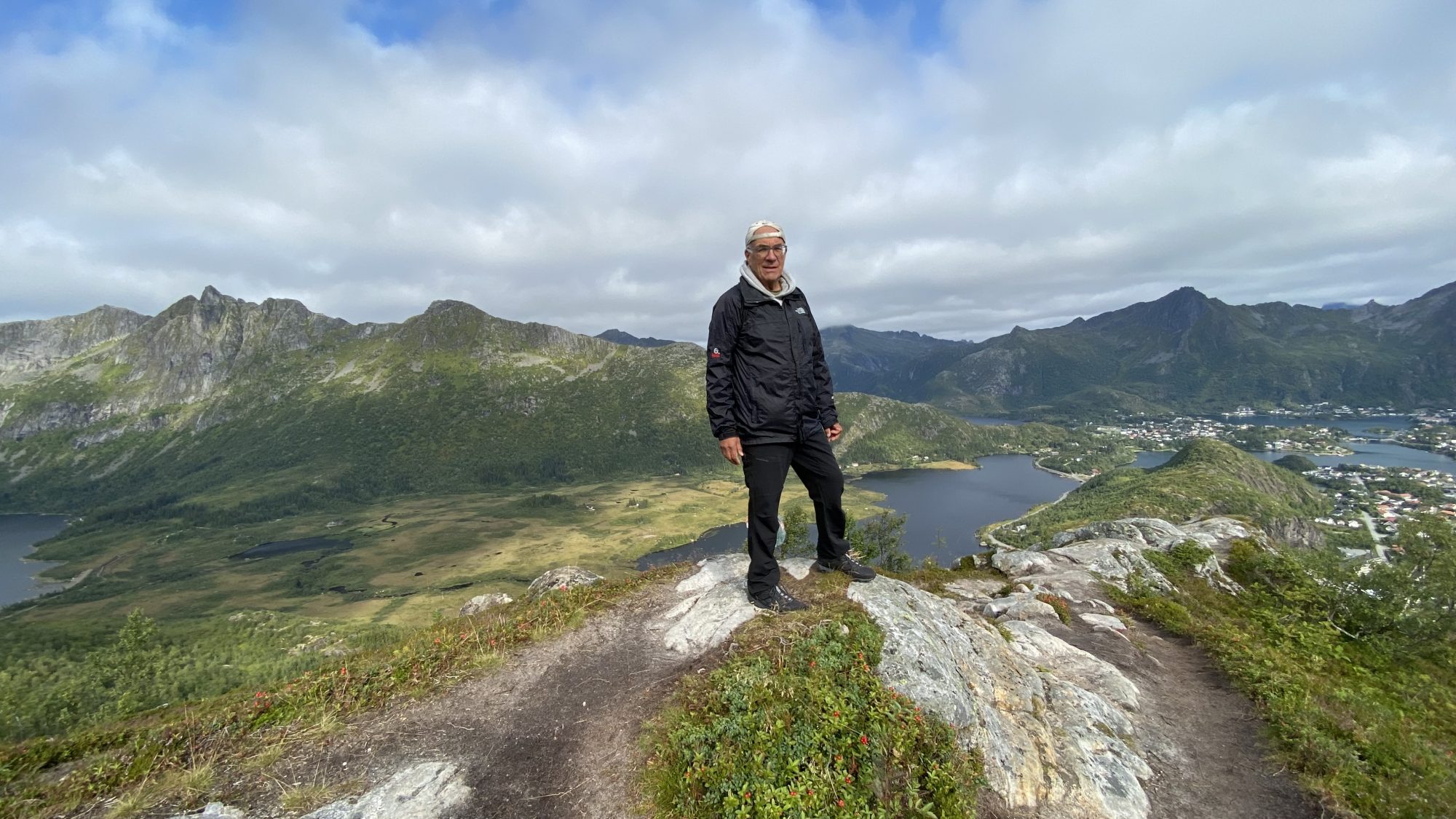 On the top of Tjeldbergtinden, Lofoten Tjeldbergtinden Hike, Lofoten Islands