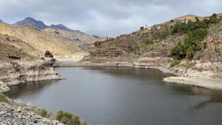 Artificial lake of La Sorrueda , Santa Lucia de Tirajana