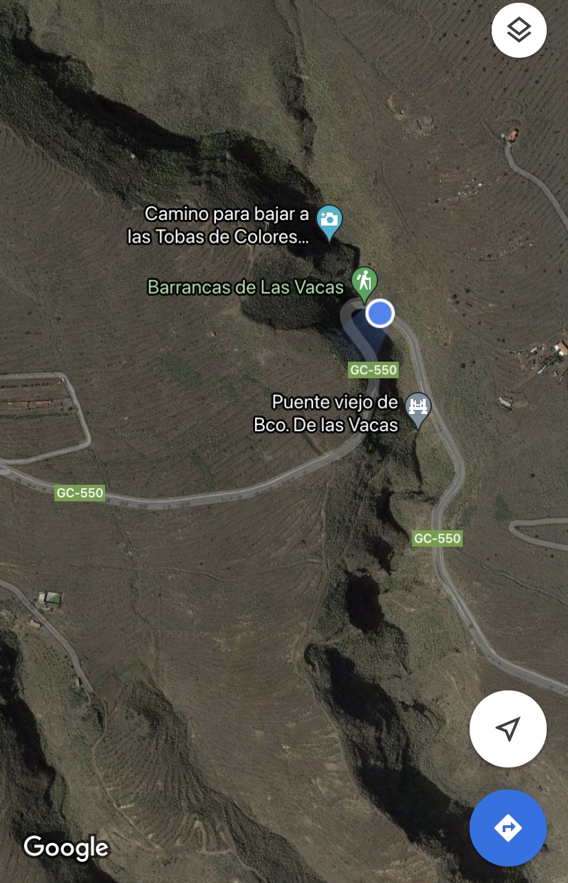 Barranco de Las Vacas on the map Barranco de Las Vacas on the map
