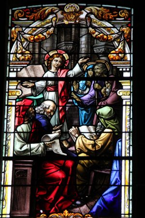 Basilica de Nuestra Senora de Pino glass window, Teror