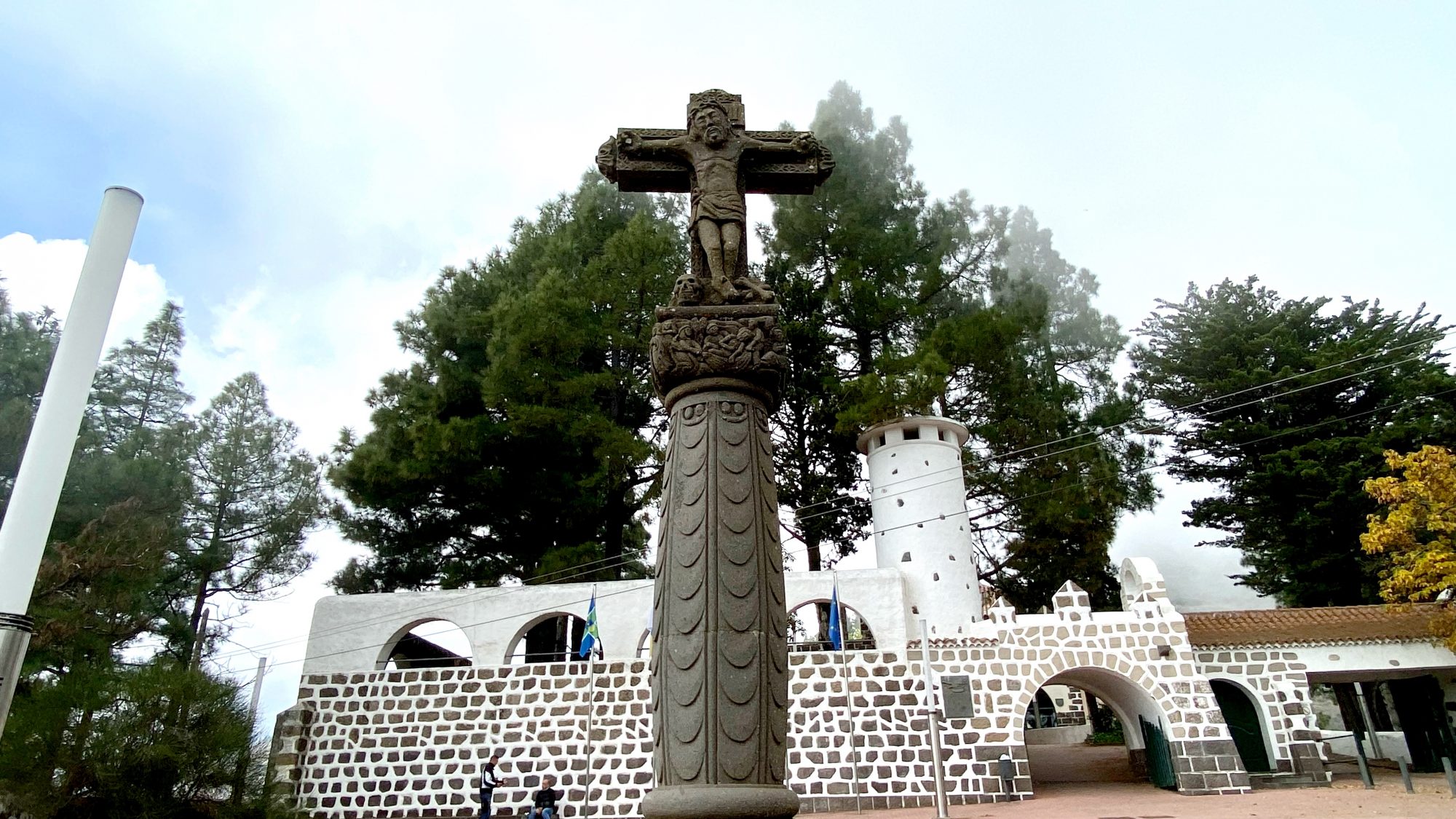 The stone crucifix of Cruz de Tejeda Cruz de Tejeda, the central point of Gran Canaria