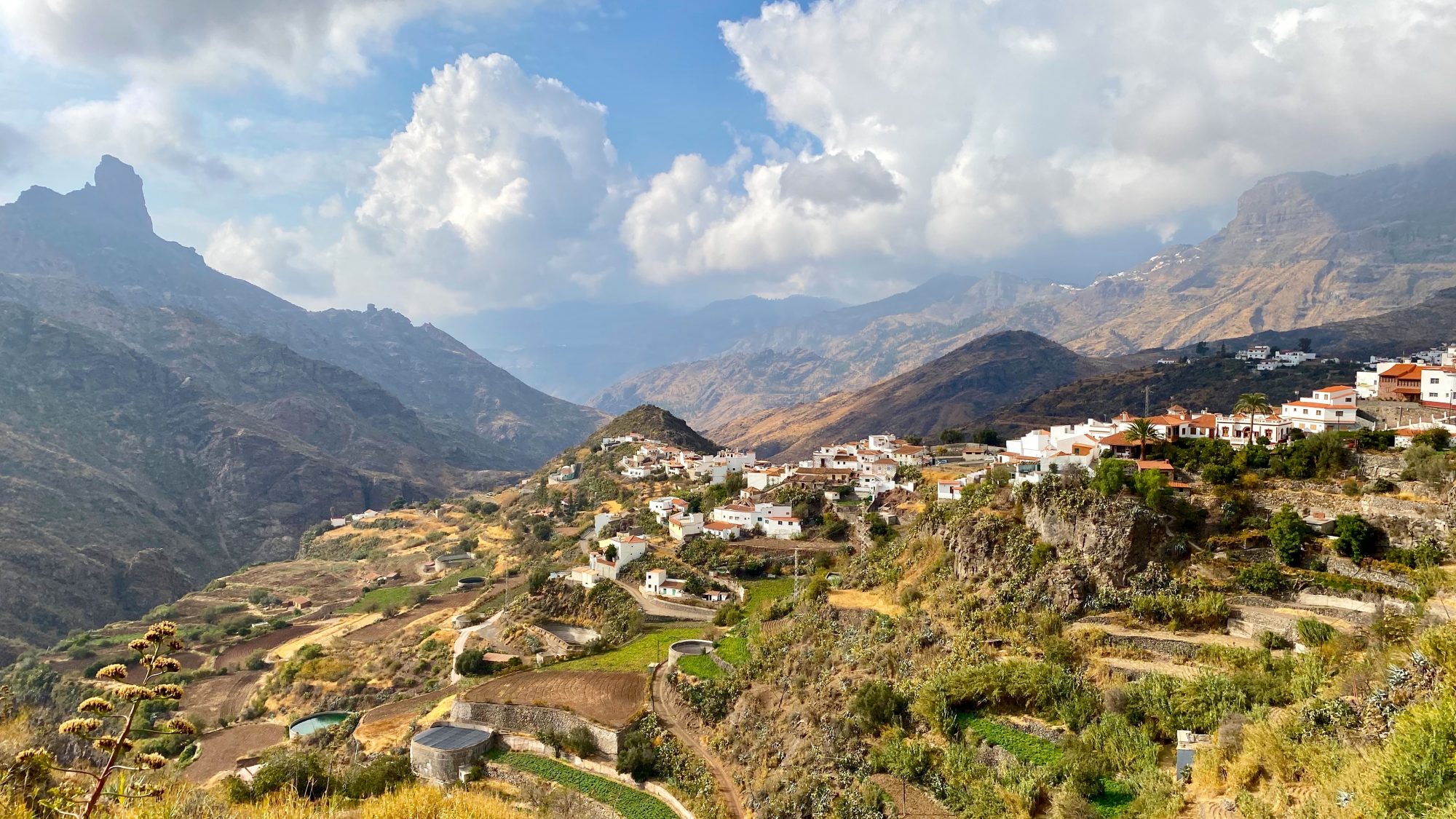Terraced fields of Tejeda Tejeda and Roque Bentayga, Gran Canaria by car