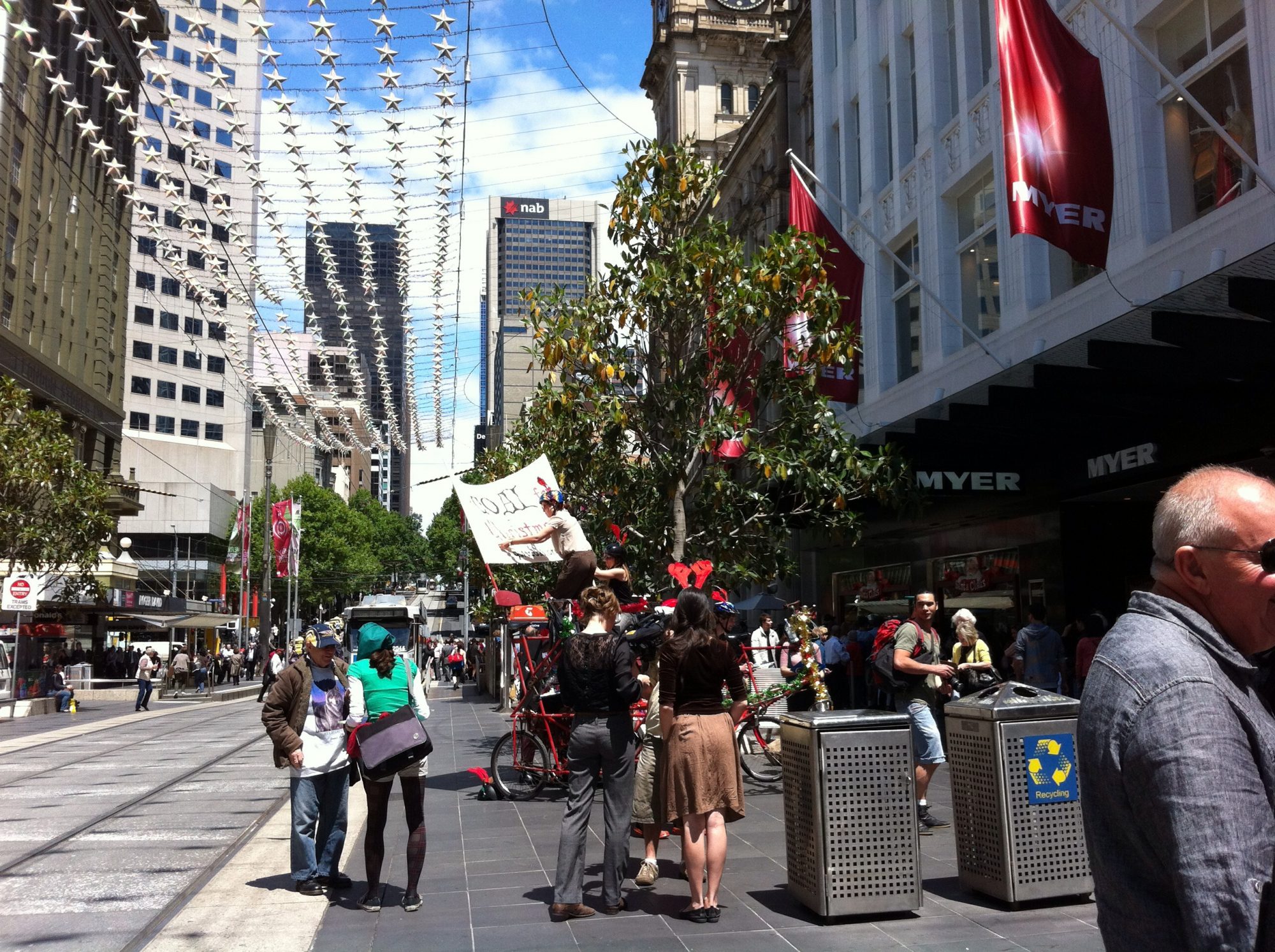 The main shopping street of Melbourne