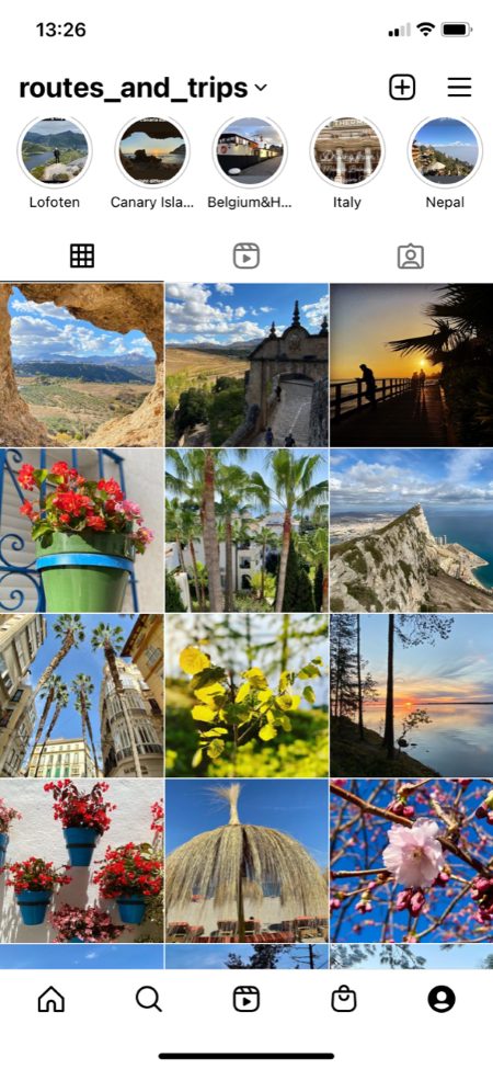 Routes and Trips on Instagram