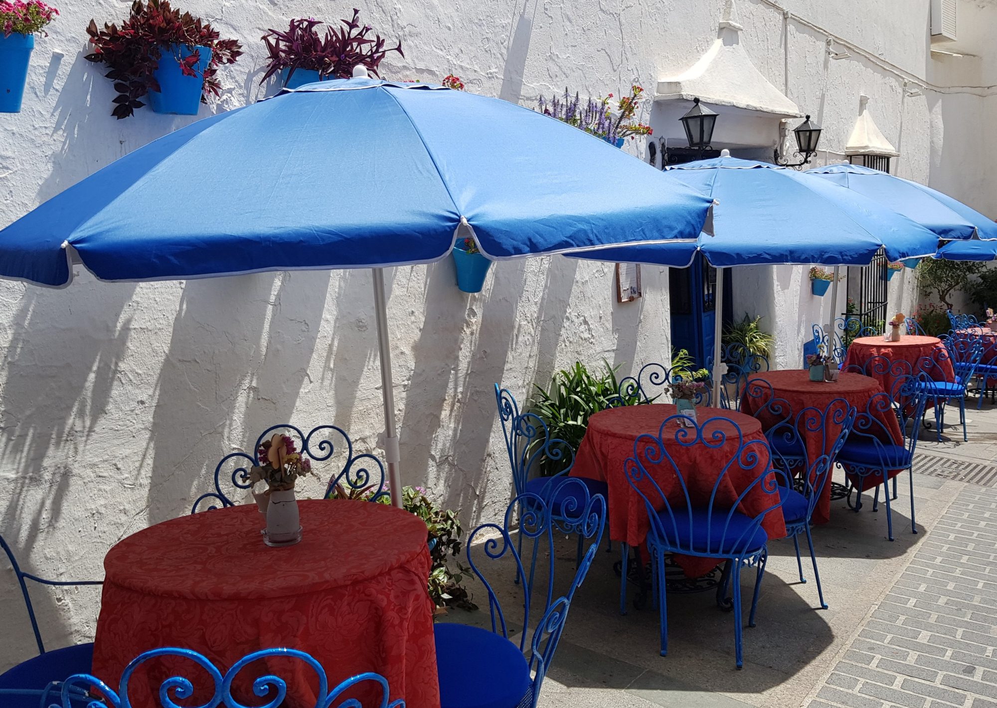 Blue chairs of Mijas Pueblo on the pretty Costa del Sol